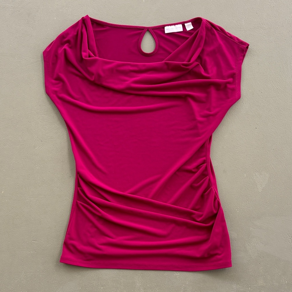 New York & Company Pink Drape Neck Blouse Size XS